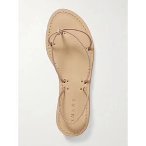 Amanu Women's Brown Mombasa Flat Strappy Leather Sandals Size 38